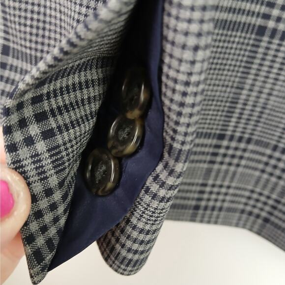 J.Crew Women's SZ 8 Sommerset Blazer in Grey Plaid Italian Wool Oversized BA469 - Picture 5 of 8